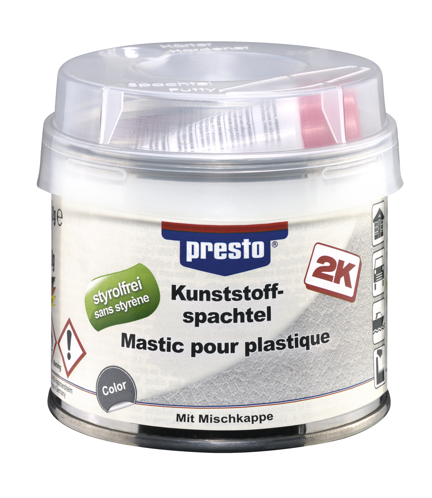 Presto SF Kunststoffspachtel  schwarz 250 g